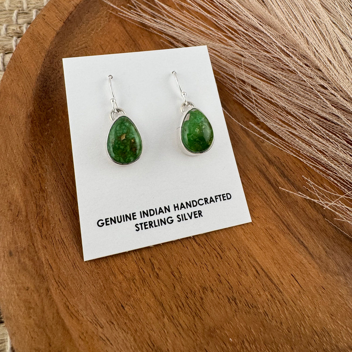 Sonoran Turquoise Teardrop Earrings - Green