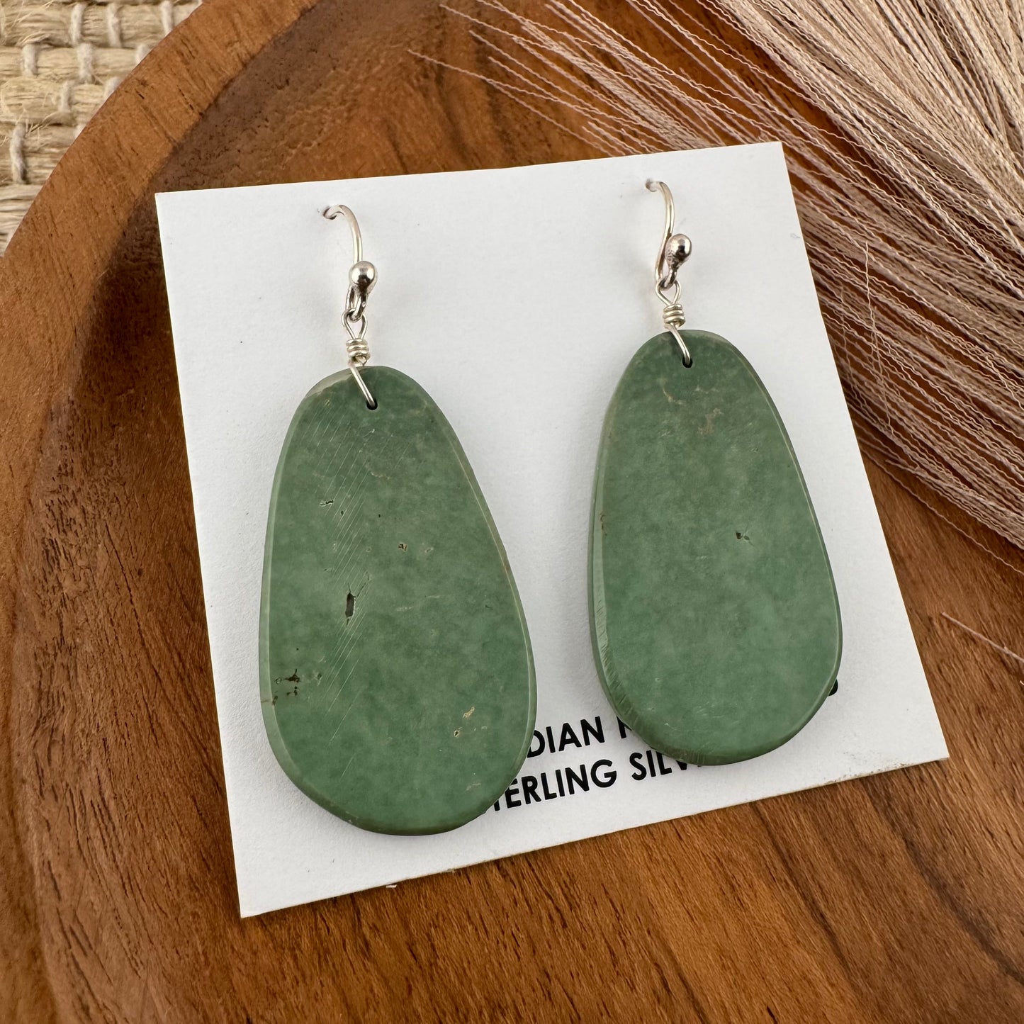 Green Kingman Turquoise Slab Earrings