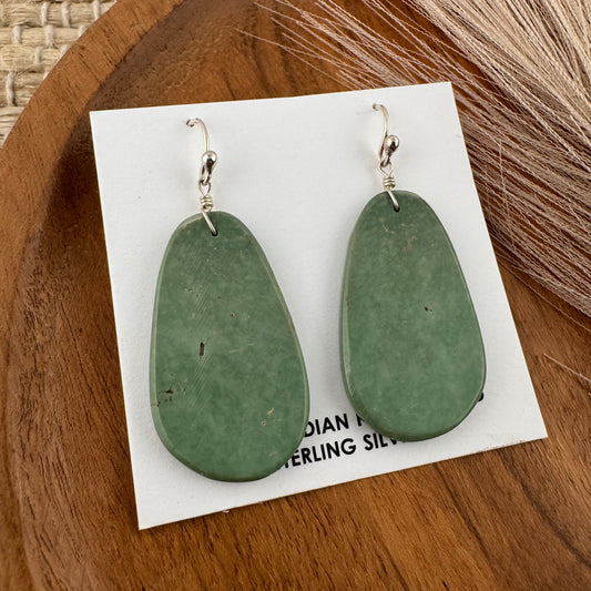 Green Kingman Turquoise Slab Earrings