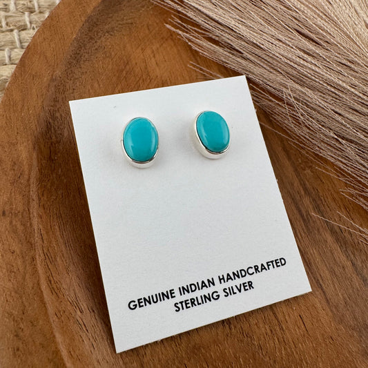 Kingman Turquoise Oval Studs