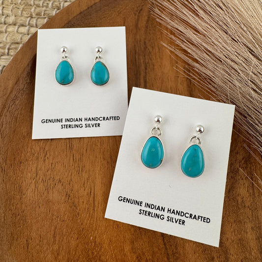 Kingman Turquoise Teardrop Earrings