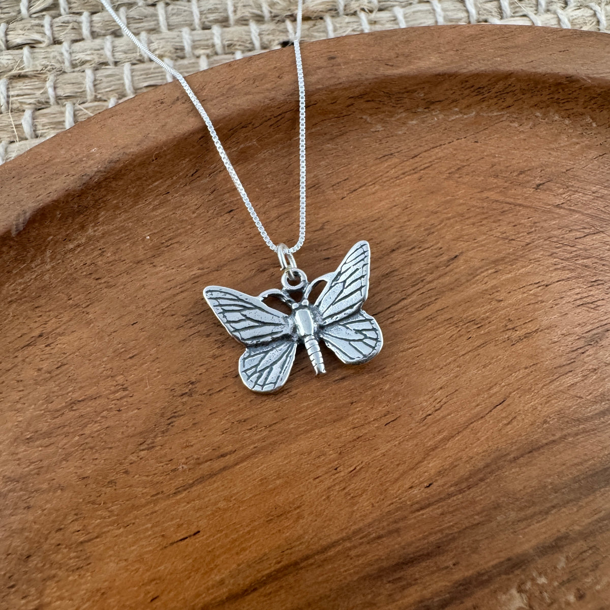 Butterfly Charm Necklace - Solid