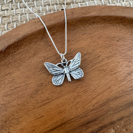 Butterfly Charm Necklace - Solid