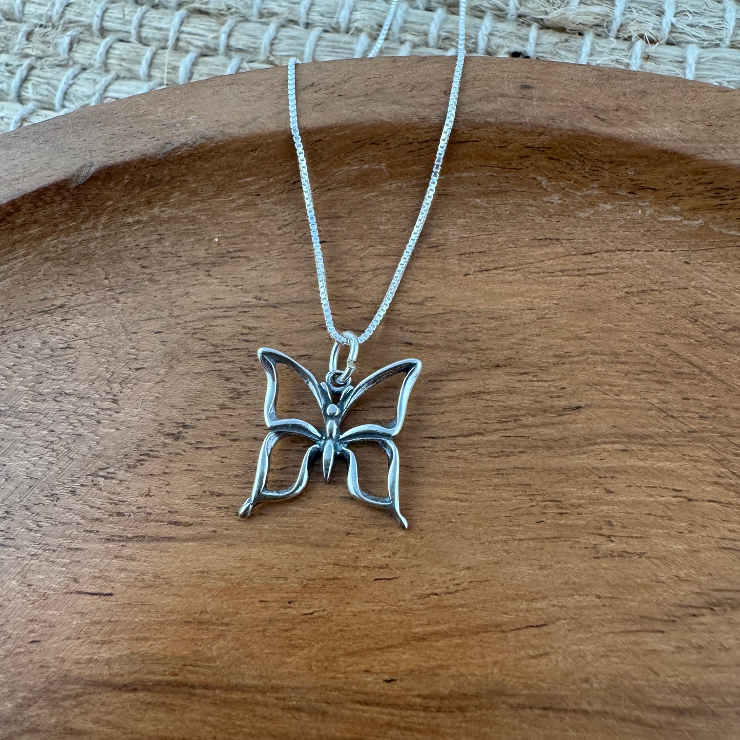 Butterfly Charm Necklace - Outline