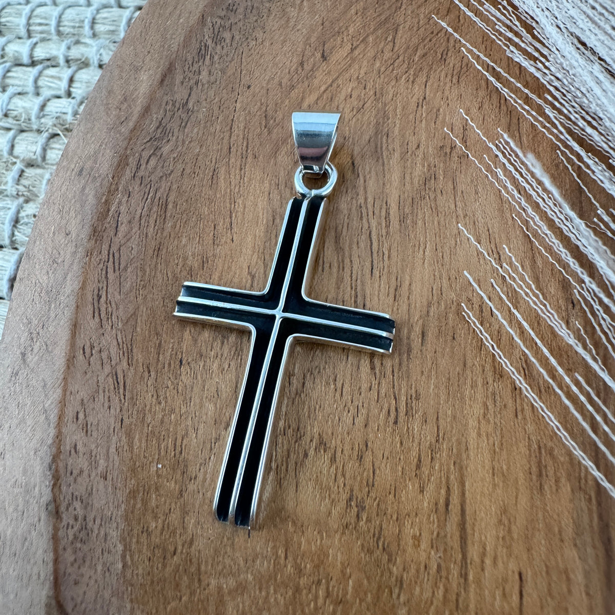 Sterling Silver Oxidized Cross