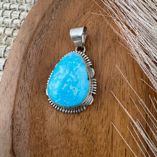 Large Teardrop Kingman Turquoise Pendant