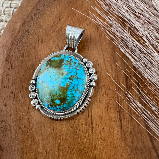 Kingman Turquoise Circle Pendant