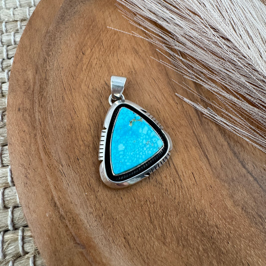Kingman Turquoise Triangle Pendant