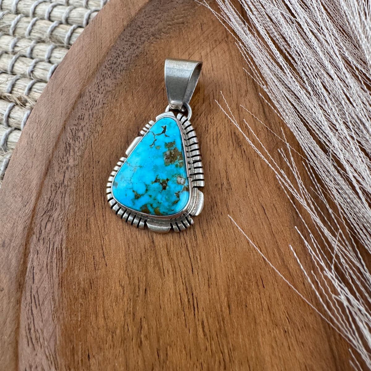 Kingman Turquoise Triangle Pendant