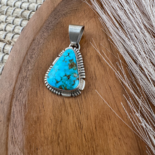 Kingman Turquoise Triangle Pendant