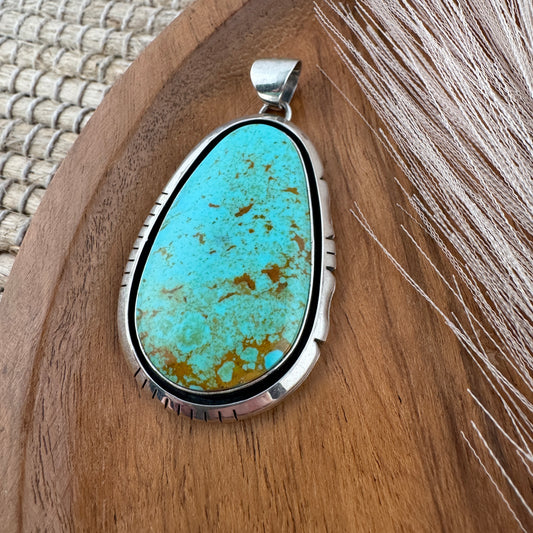 Large Oval Tyrone Turquoise Pendant