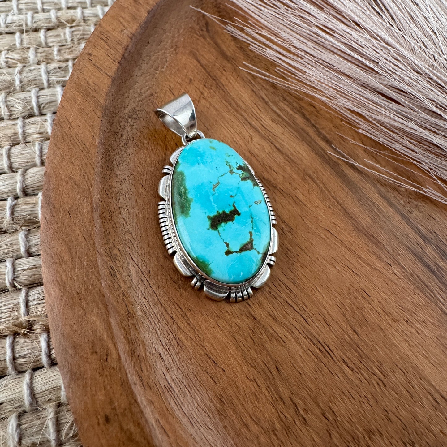 Kingman Turquoise Oval Pendant