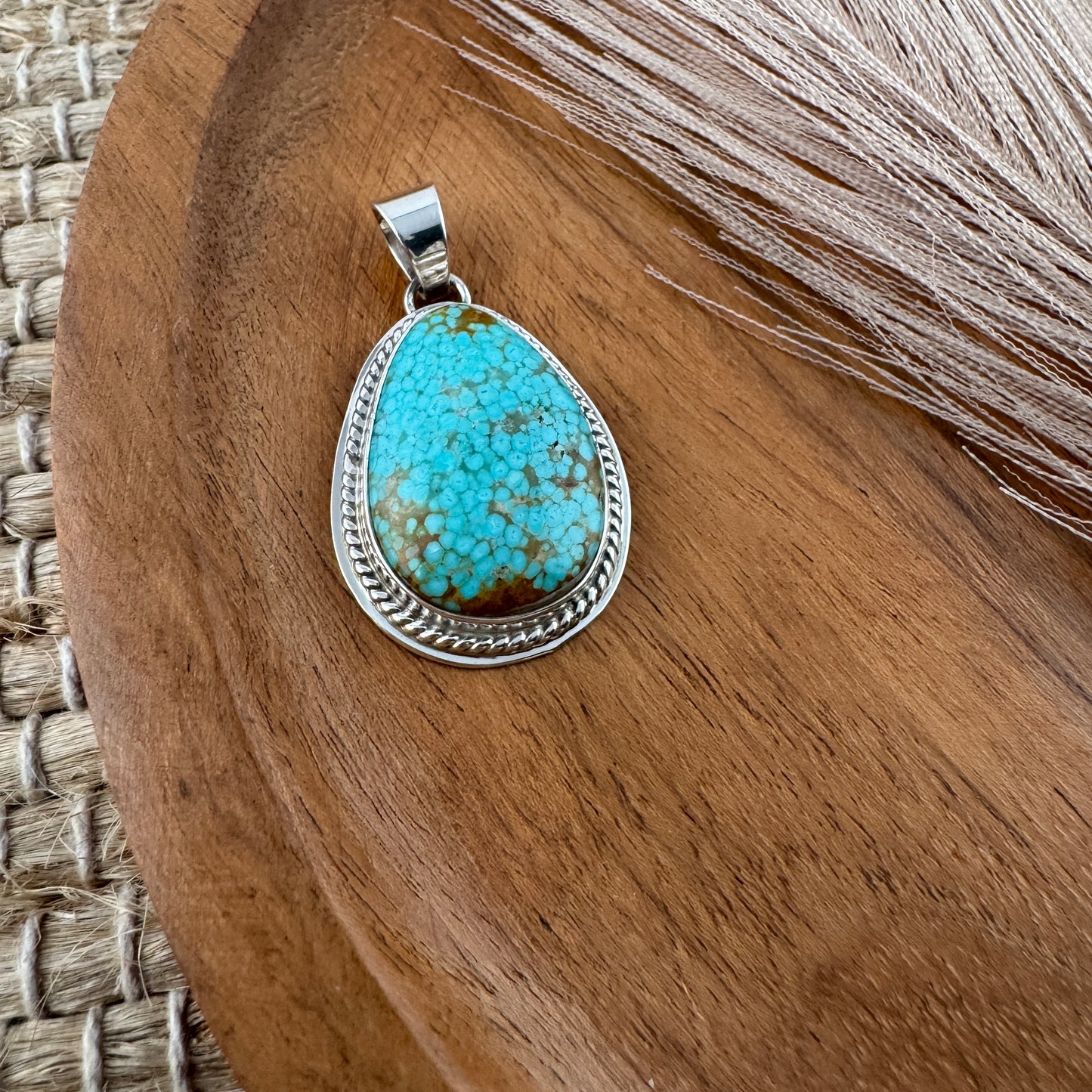 Large Teardrop #8 Turquoise Pendant