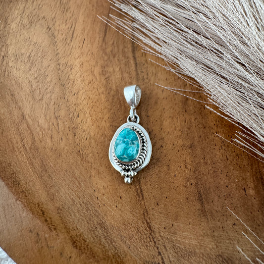 White Water Turquoise Small Pendant